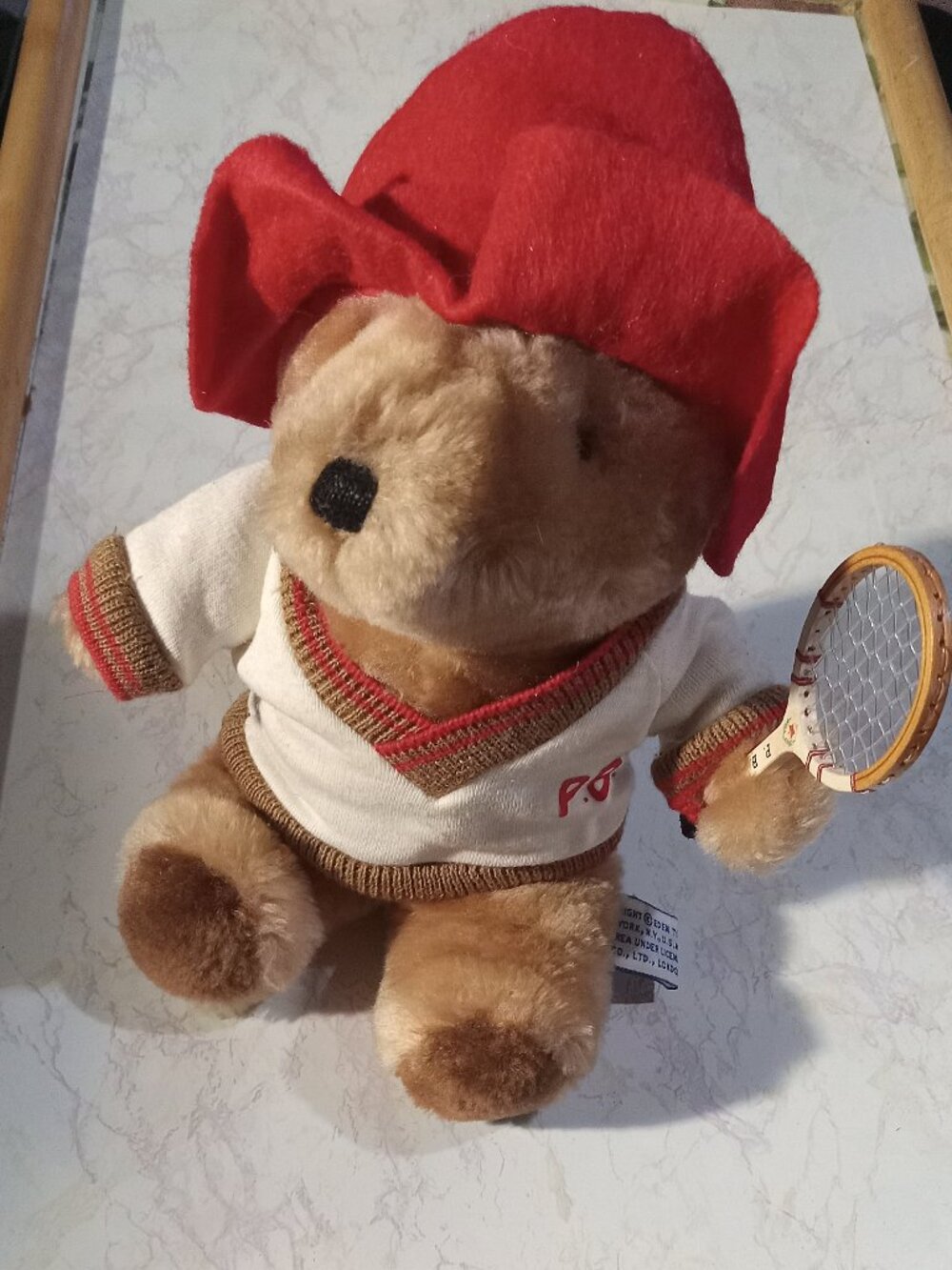 Paddington Bear Tennis Player With Tennis Racquet Vintage 1981 Eden Toys